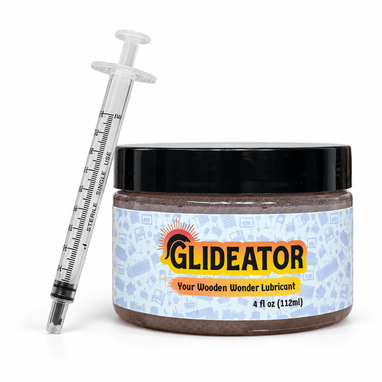 Glideator Starter Kit with a 4 ounce jar and clear Glide Injector